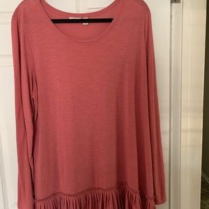Logo by Lori Goldstein ruffle hem top